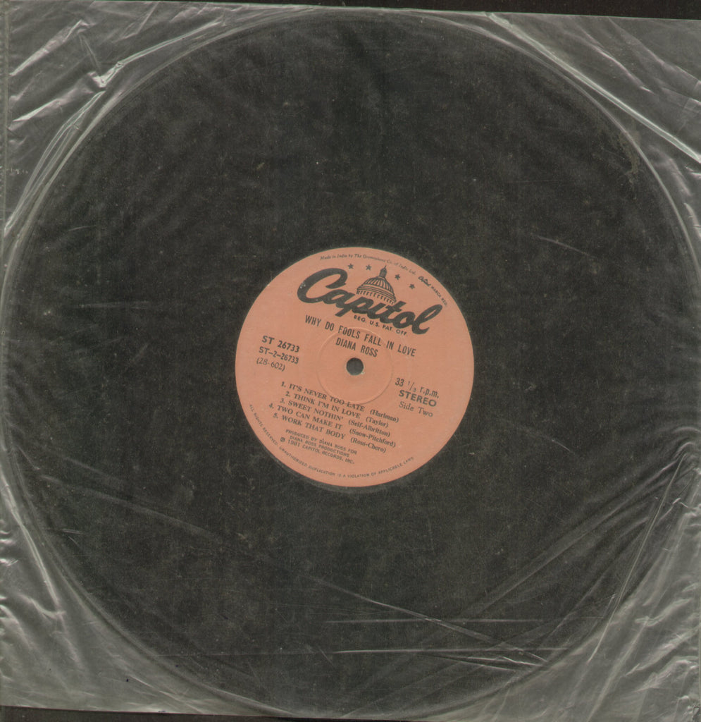 Why Do Fools Fall In Love Diana Ross - English Bollywood Vinyl LP - No Sleeve