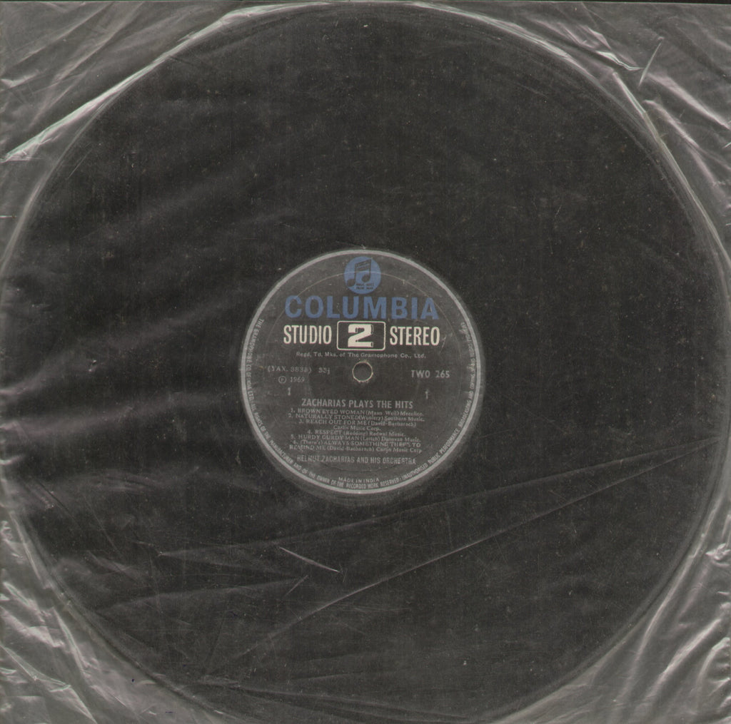 Zacharias Plays The Hits - English Bollywood Vinyl LP - No Sleeve