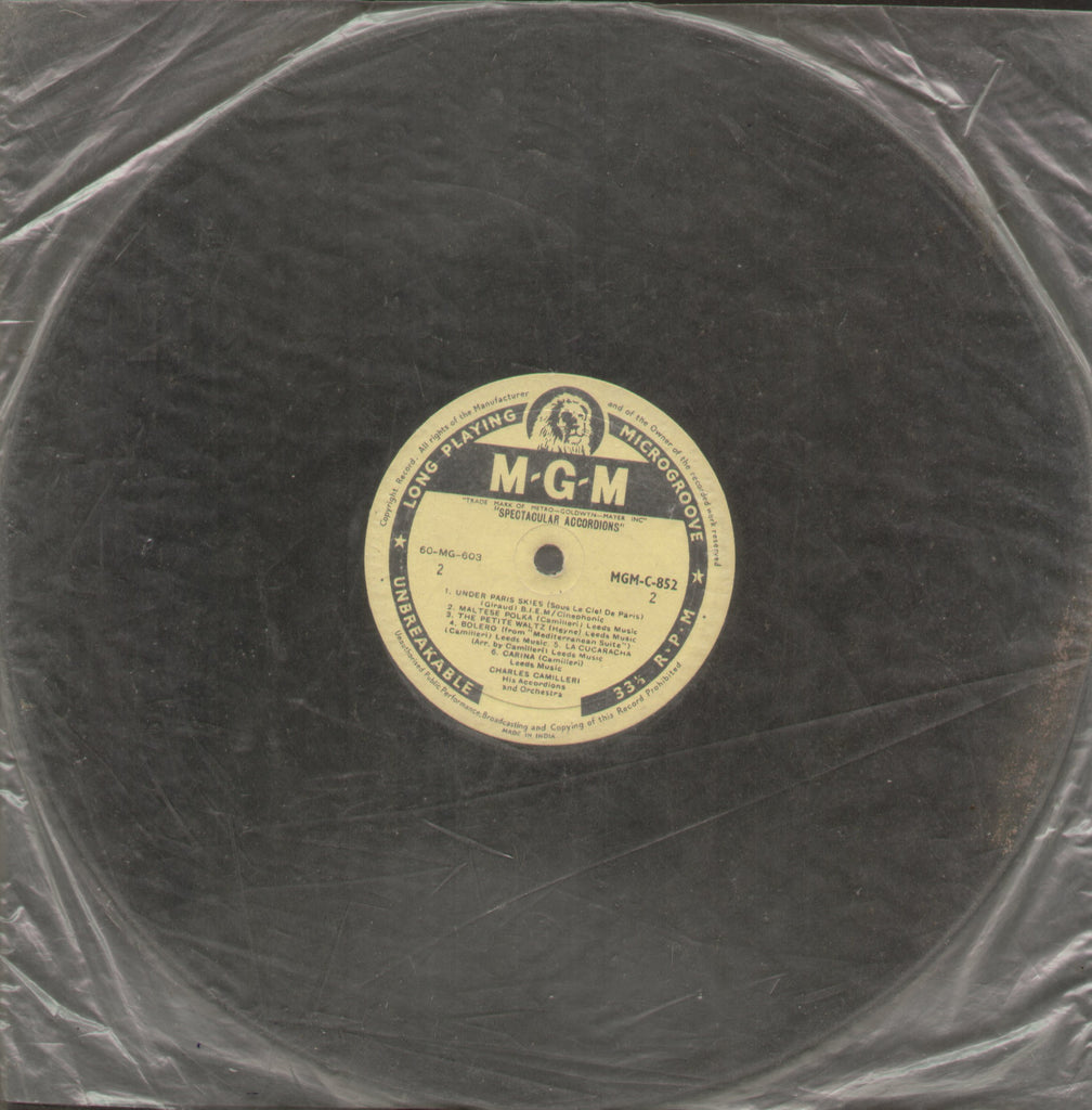 Spectacular Accordions - English Bollywood Vinyl LP - No Sleeve