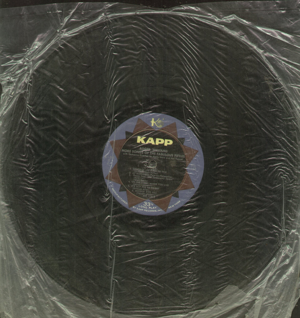 Roger Williams More Songs of The Fabulous Fifties - English Bollywood Vinyl LP - No Sleeve