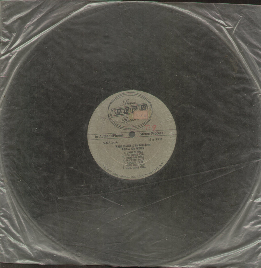 Wally Mateck and His Polka Faces Polkas For Parties - English Bollywood Vinyl LP - No Sleeve