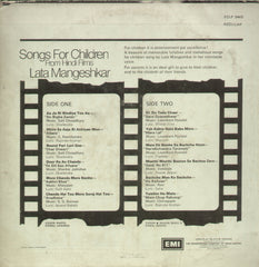 Songs For Children From Hindi Films Lata Mangeshkar - Hindi Bollywood Vinyl LP