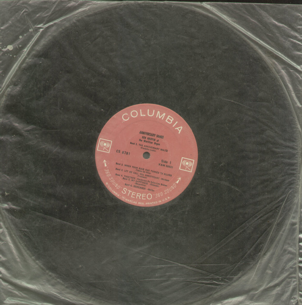 Anniversary Songs Ken Griffin - English Bollywood Vinyl LP - No Sleeve