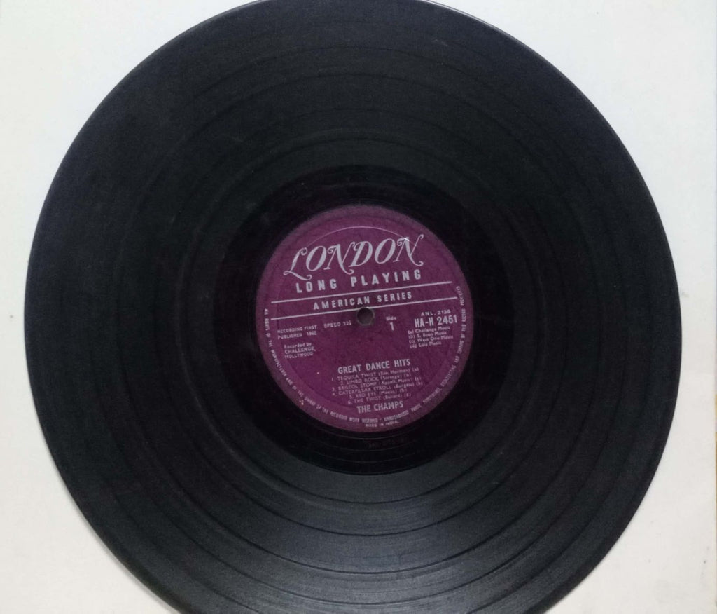 THE CHAMPS GREAT DANCE HITS - ENGLISH VINYL LP -NO SLEEVE