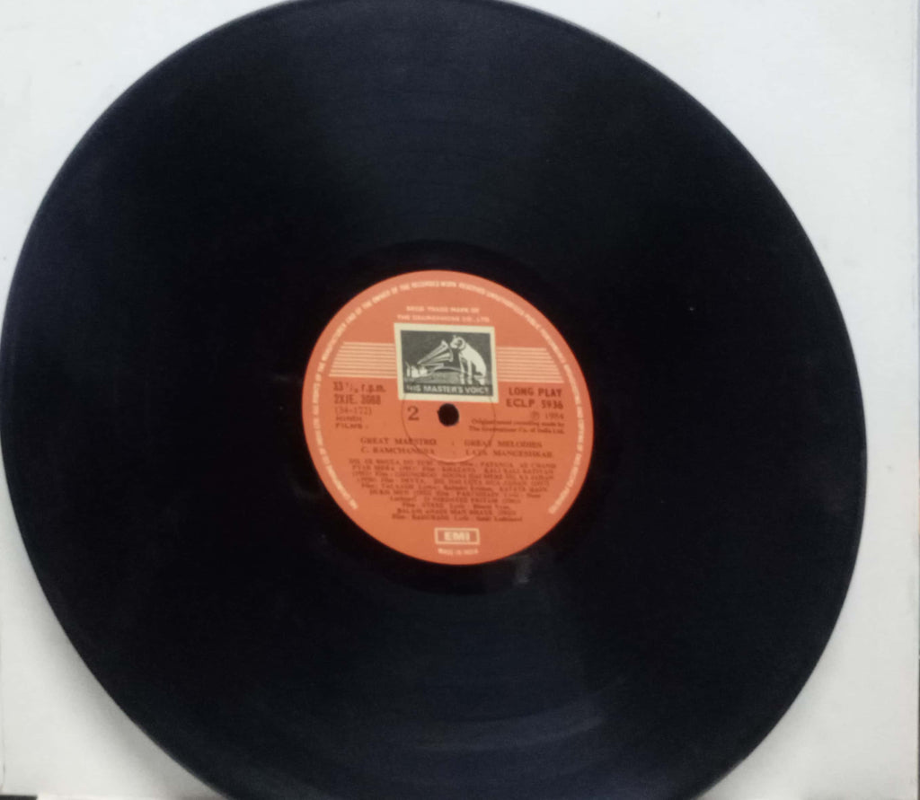 GREAT MAESTRO C RAMACHANDRA, GREAT MELODIES LATA MANGESHKAR - HINDI VINYL LP