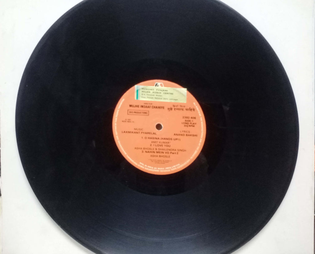 MUJHE INSAAF CHAHIYE - HINDI VINYL LP