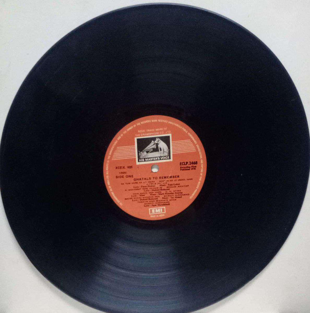 GHAZALS TO REMEMBER - ENGLISH VINYL LP