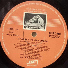 GHAZALS TO REMEMBER - ENGLISH VINYL LP