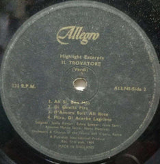 HIGHLIGHT EXCERPTS IL TROVATORE(VERDI) - ENGLISH VINYL LP