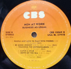 MEN AT WORK BUSINESS AS USUAL - ENGLISH VINYL LP