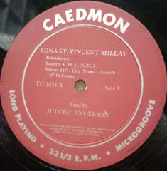 EDNA ST. VINCENT MILLAY - ENGLISH VINYL LP