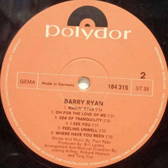 BARRY RYAN - ENGLISH VINYL LP