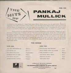 The Greatest Hits Of Pankaj Mullick Bollywood Vinyl LP