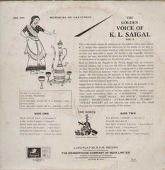 The Golden Voice Of K.L. Saigal Vol 3 Bollywood Vinyl LP