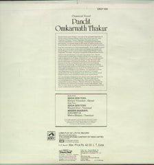 Pandit Omkarnath Thakur - Classical Bollywood Vinyl LP