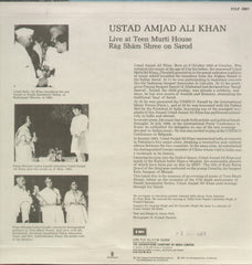 Ustad Amjad Ali Khan - Classical Bollywood Vinyl LP