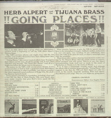 Herb Alpert And The Tijuana Brass Going Places - English Bollywood Vinyl LP