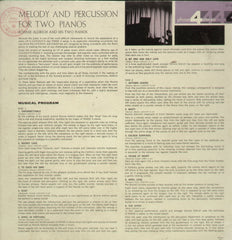 Melody and Percussion For Two Pianos - English Bollywood Vinyl LP