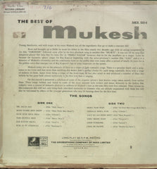 Mukesh - The best of Mukesh - Compilations Bollywood Vinyl LP