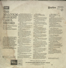 The Malcolm Sargent Carol Record - English Bollywood Vinyl LP