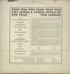 That Was The Year That Was Tom Lehrer - English Bollywood Vinyl LP