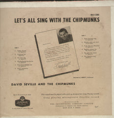 Lets All Sing With The Chipmunks - English Bollywood Vinyl LP