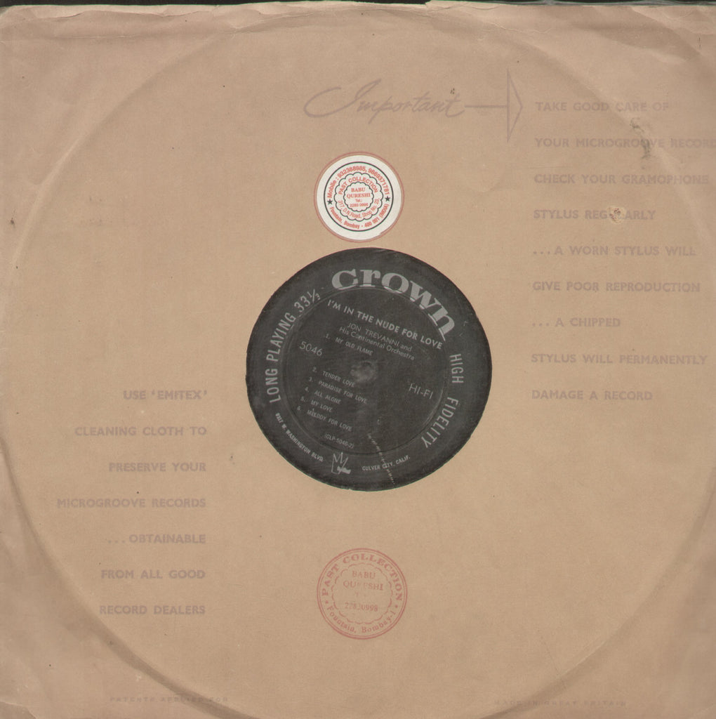 I'm In The Nude For Love - English Bollywood Vinyl LP