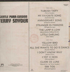 GENTLE PERCUSSION TERRY SNYDER English Vinyl  L P