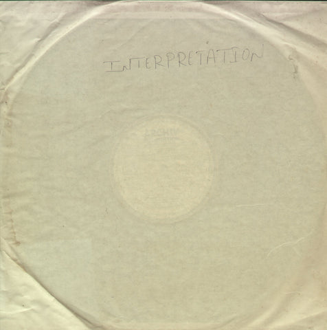 Interpretation - English Bollywood Vinyl LP - No Sleeve