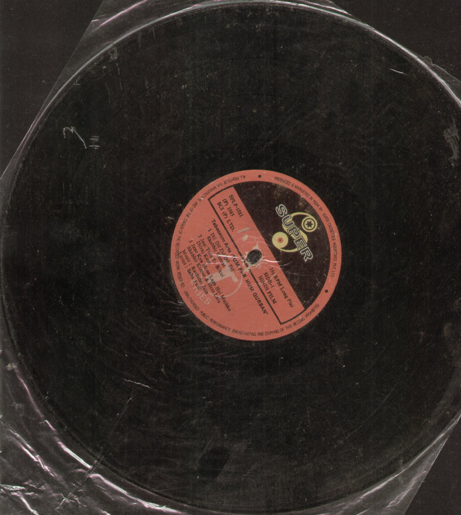 Tum Par Hum Qurban 1985 - Hindi Bollywood Vinyl LP - No Sleeve