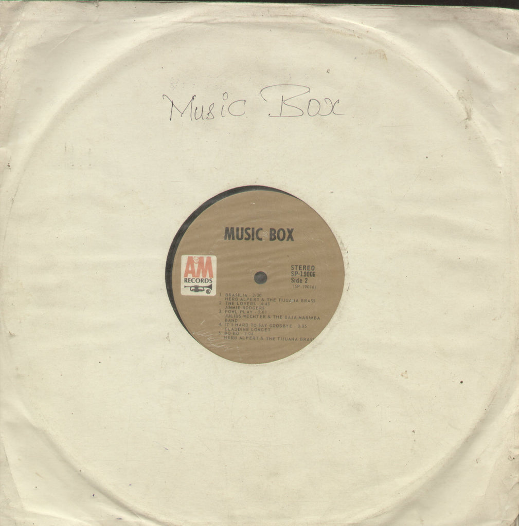 Music Box - English Bollywood Vinyl LP - No Sleeve