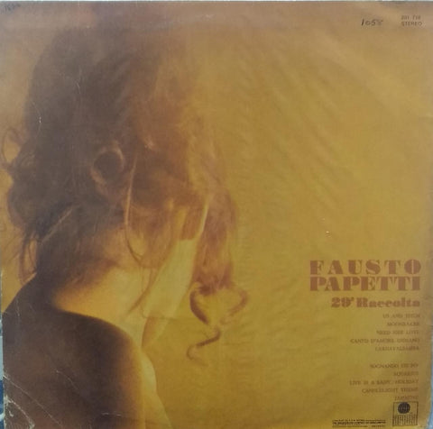 "FAUSTO PAPETTI 29 RACCOLTA" English vinyl LP