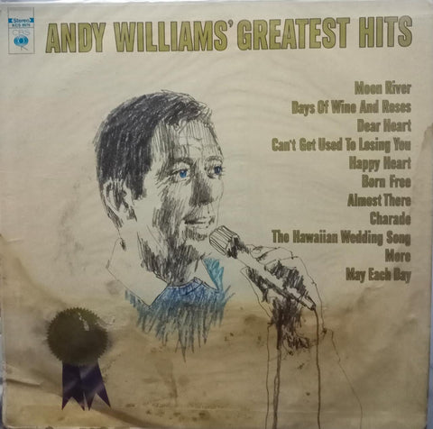 "ANDY WILLIAM'S GREATEST HITS" English vinyl LP