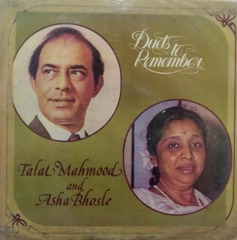 "DUELS TO REMEMBER ASHA BHOSLE & TALAT MAHMOOD" Hindi vinyl LP